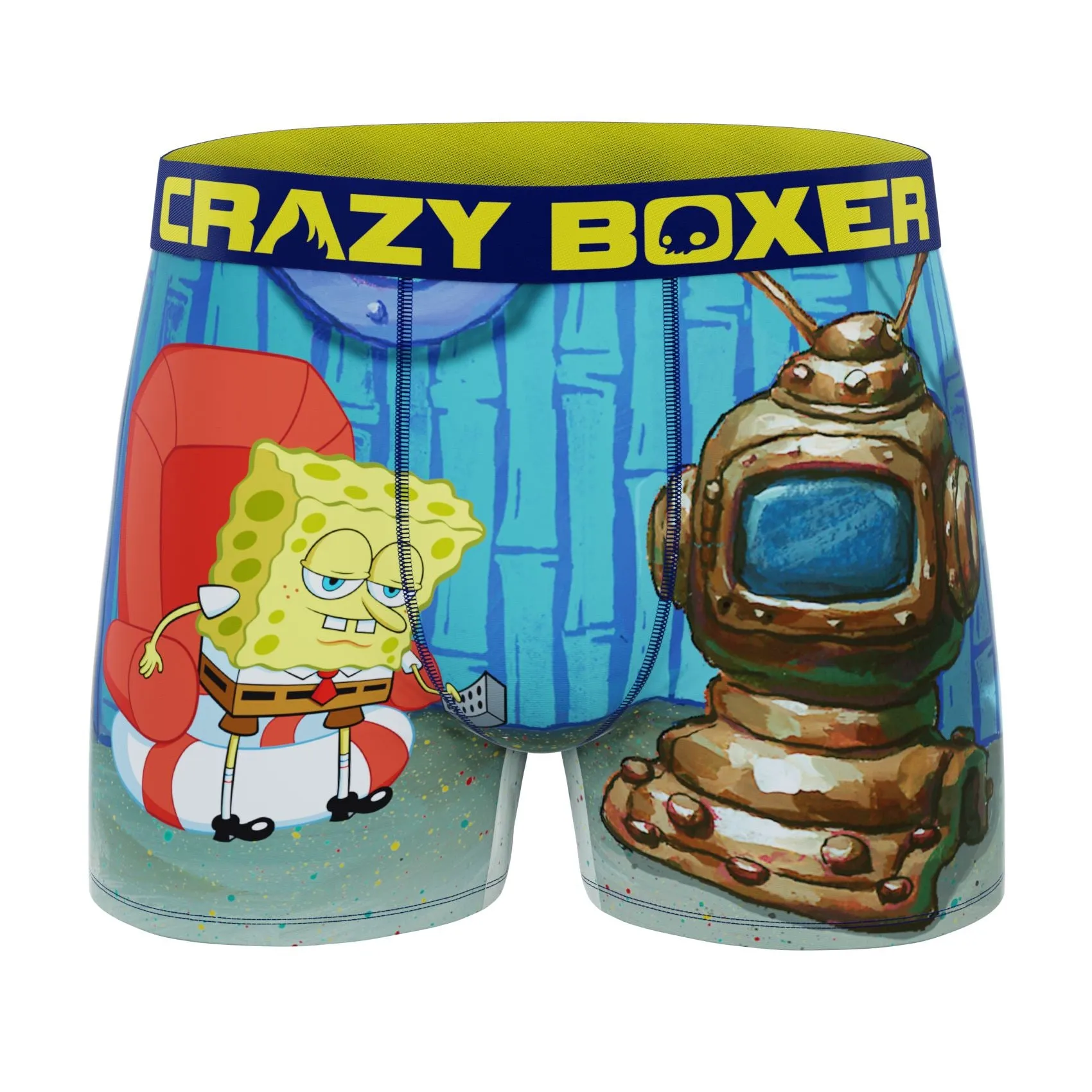 CRAZYBOXER Spongebob Leif Erikson Day Head Men's Boxer Briefs (2 pack)