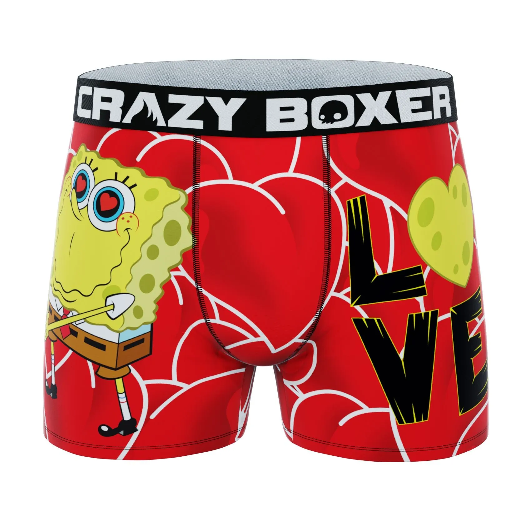 CRAZYBOXER Spongebob Squarepants Valentine's Men's Soft Boxer Briefs (Creative Packaging)