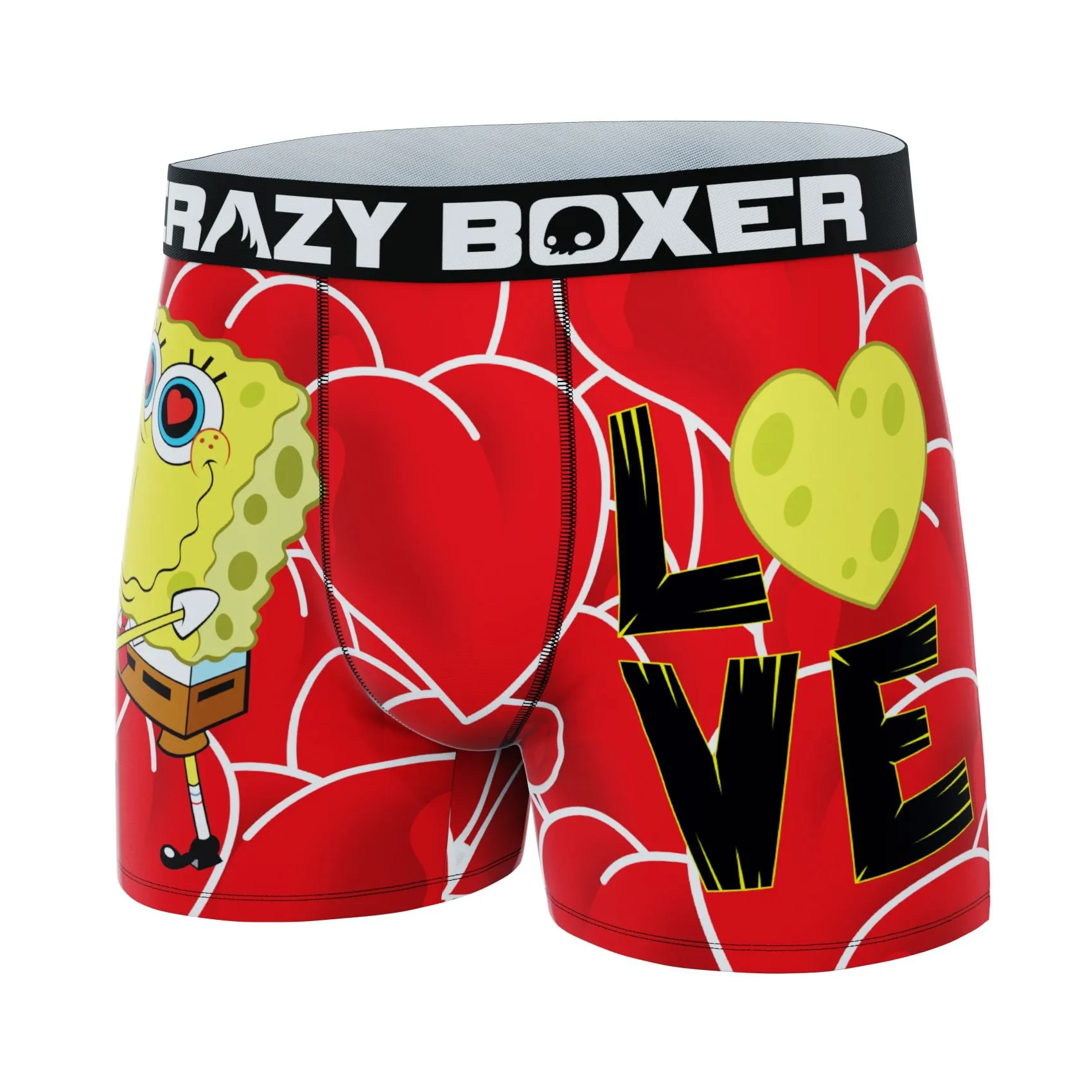 CRAZYBOXER Spongebob Squarepants Valentine's Men's Soft Boxer Briefs (Creative Packaging)