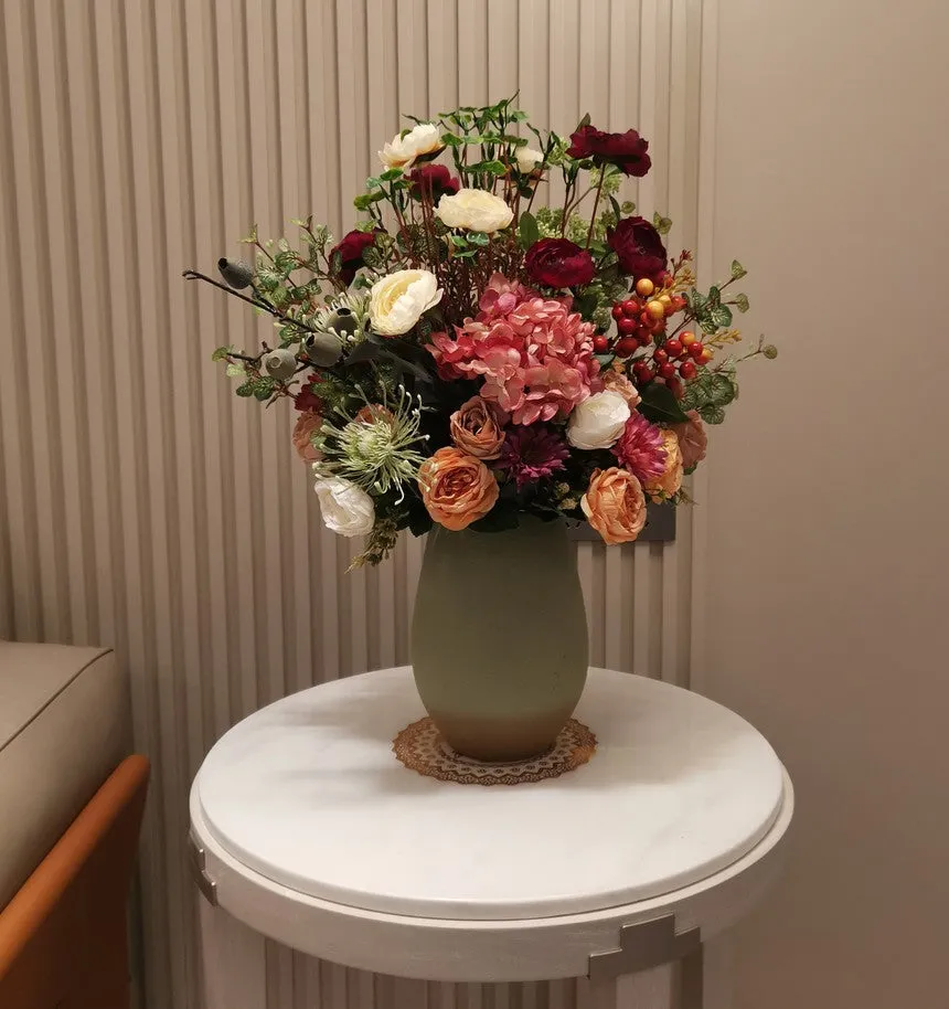 Creative Modern Artificial Floral Arrangement for Bedroom, Large Bunch of Flowers Arrangement Interior Design, Creative Faux Silk Floral Bouquet Table Centerpiece