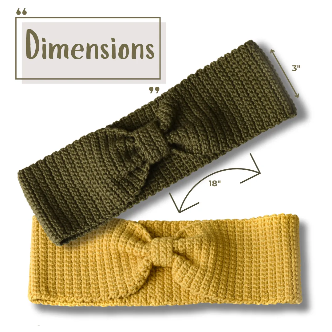 Crocheted Knotted Headband for Women by World Orphans - Mustard OR Olive