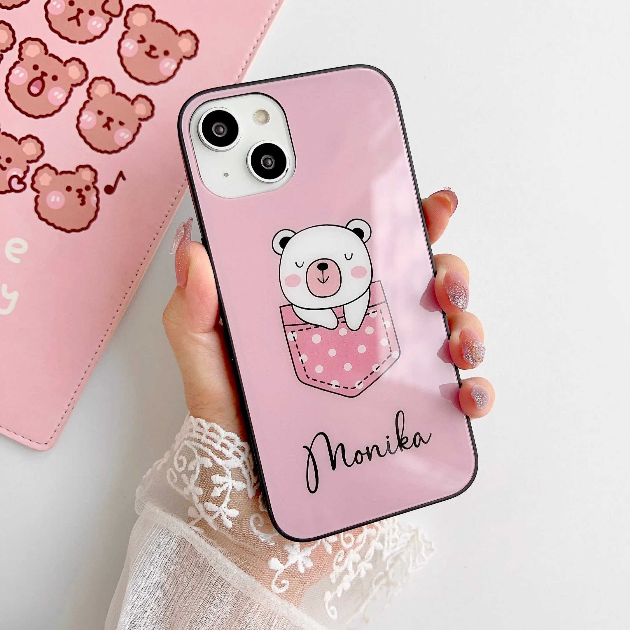 Cute Pocket Cartoon Glass Case