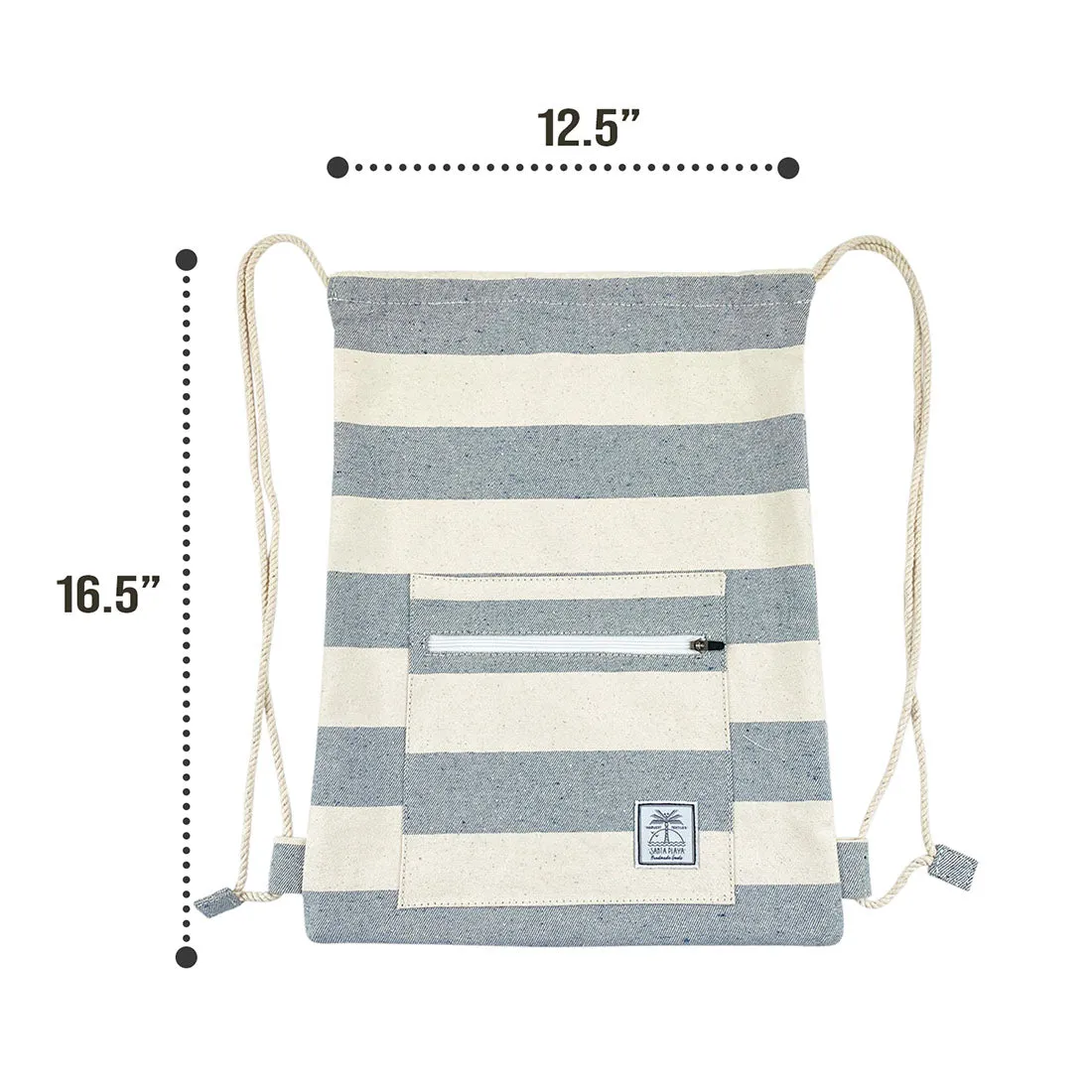 Denim Drawstring Backpack