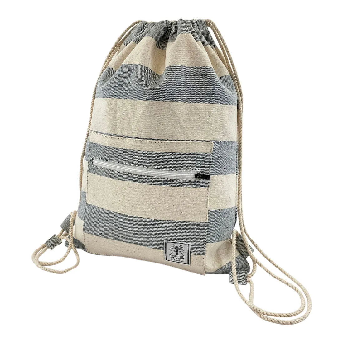 Denim Drawstring Backpack