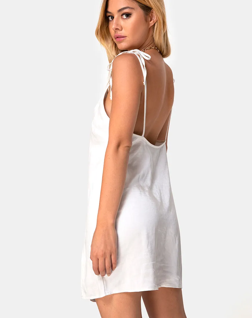 Doella Slip Dress in Satin Ivory