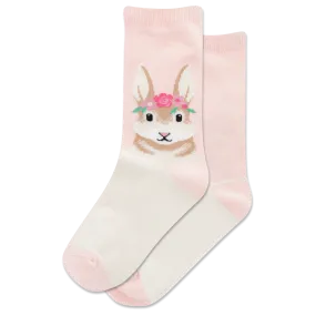 Flower Crown Bunny Kid's Crew Socks