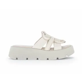 Gabor Women's Sandal White / Beige Leather