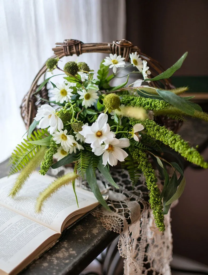 Galsang FlowerS, Green Bristlegrass, Icker, Unique Flower Arrangement for Home Decoration, Bedroom Flower Arrangement Ideas, Beautiful Artificial Flowers for Living Room