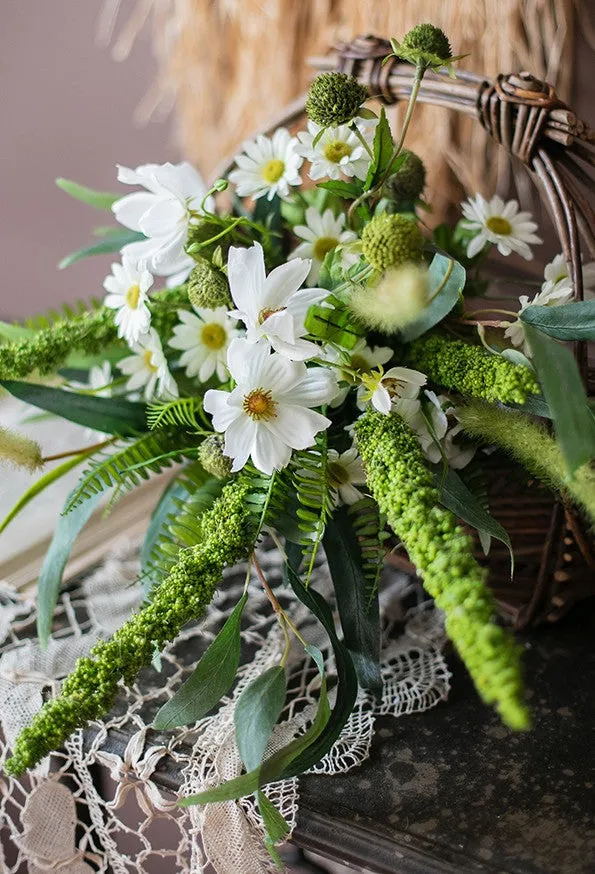 Galsang FlowerS, Green Bristlegrass, Icker, Unique Flower Arrangement for Home Decoration, Bedroom Flower Arrangement Ideas, Beautiful Artificial Flowers for Living Room