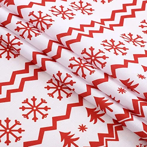 GARVEE Round Table Cloths 60 Inch Xmas Tree and Deer Design Waterproof Tablecloth Boho Table Cover for Outdoor, Indoor Party Kitchen Dining RoomRound 60x60, White/Red