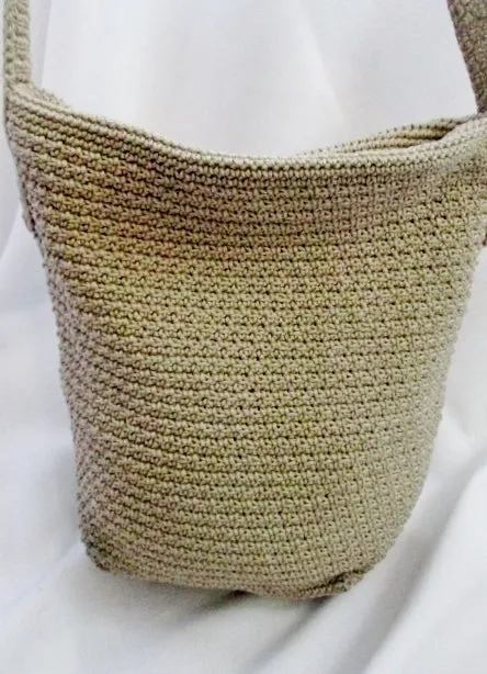 GENUINE SONOMA JEAN COMPANY knit shoulder bag hobo purse crochet BEIGE Vegan sling boho