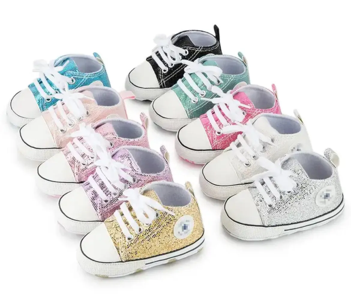 Glam  Babies Collection, Fashion Shining Canvas Sneakers