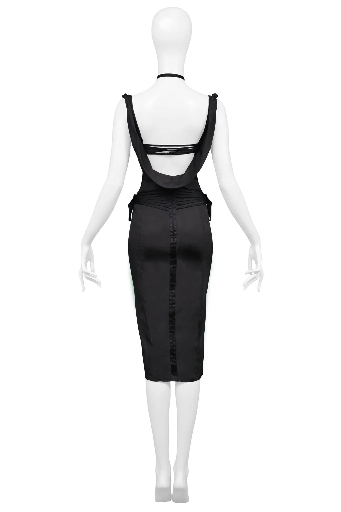 GUCCI BY TOM FORD BLACK CORSET COCKTAIL DRESS 2003