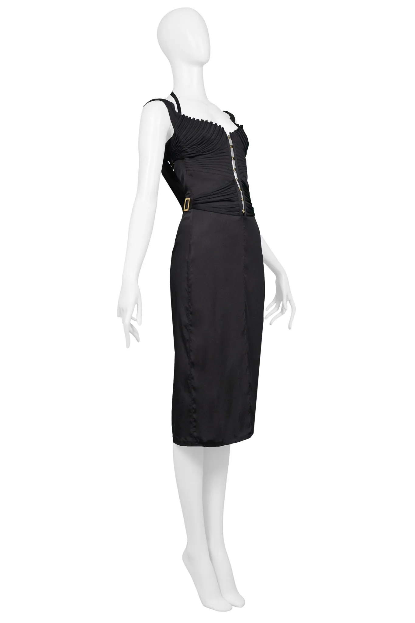 GUCCI BY TOM FORD BLACK CORSET COCKTAIL DRESS 2003