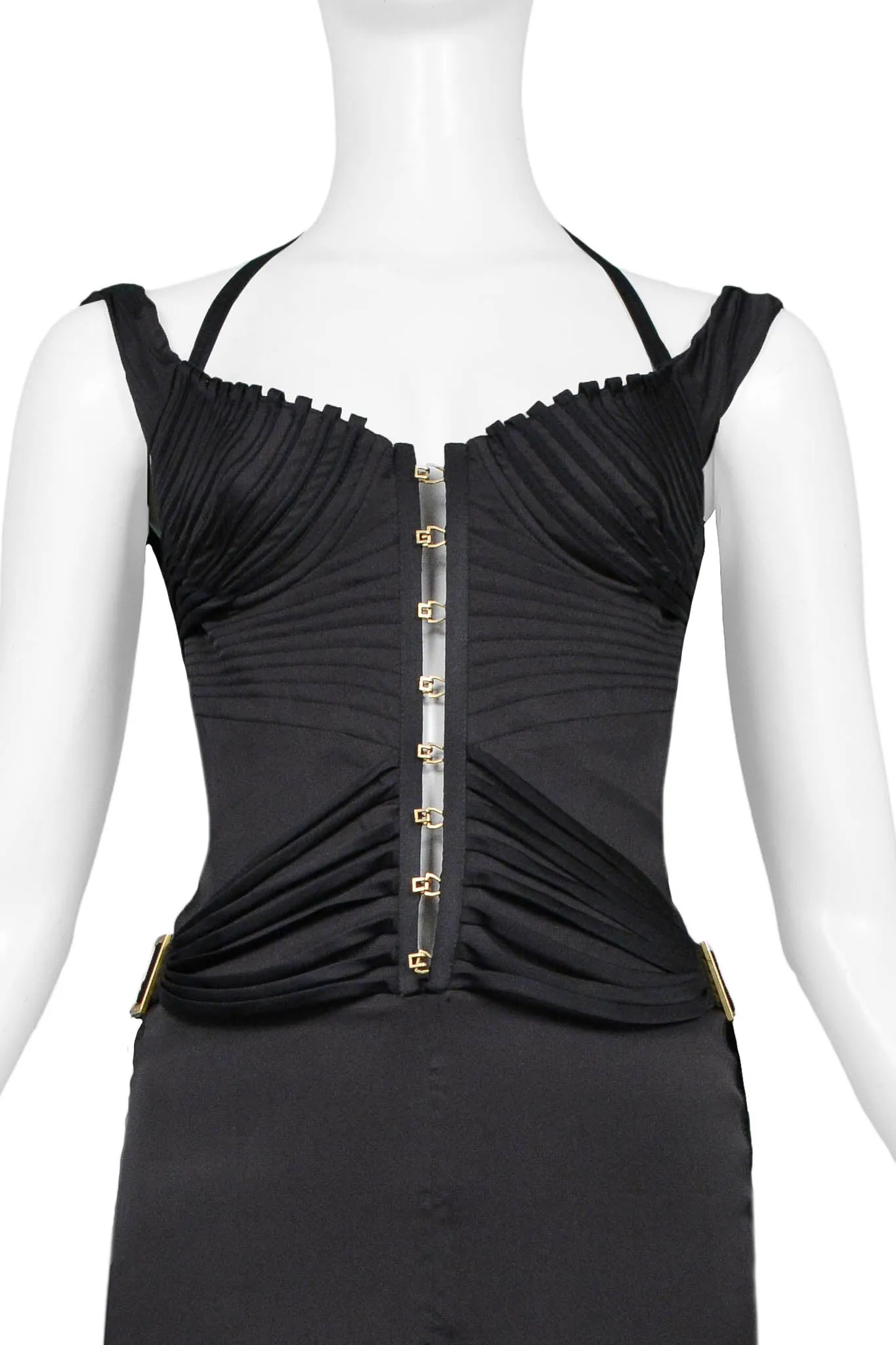 GUCCI BY TOM FORD BLACK CORSET COCKTAIL DRESS 2003