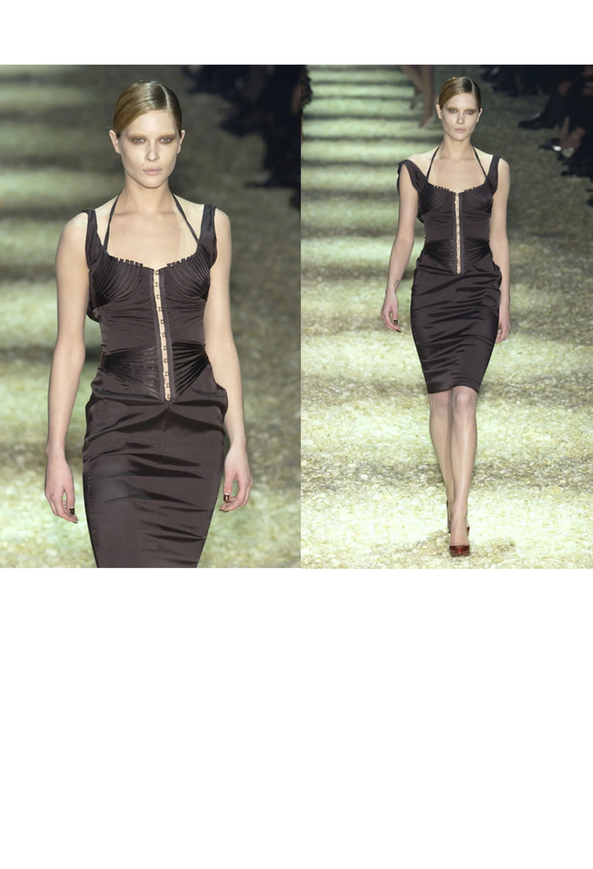 GUCCI BY TOM FORD BLACK CORSET COCKTAIL DRESS 2003