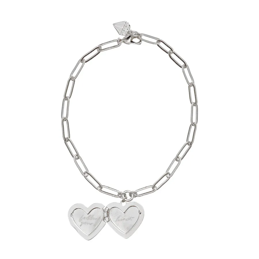 Heart Silver Locket Bracelet