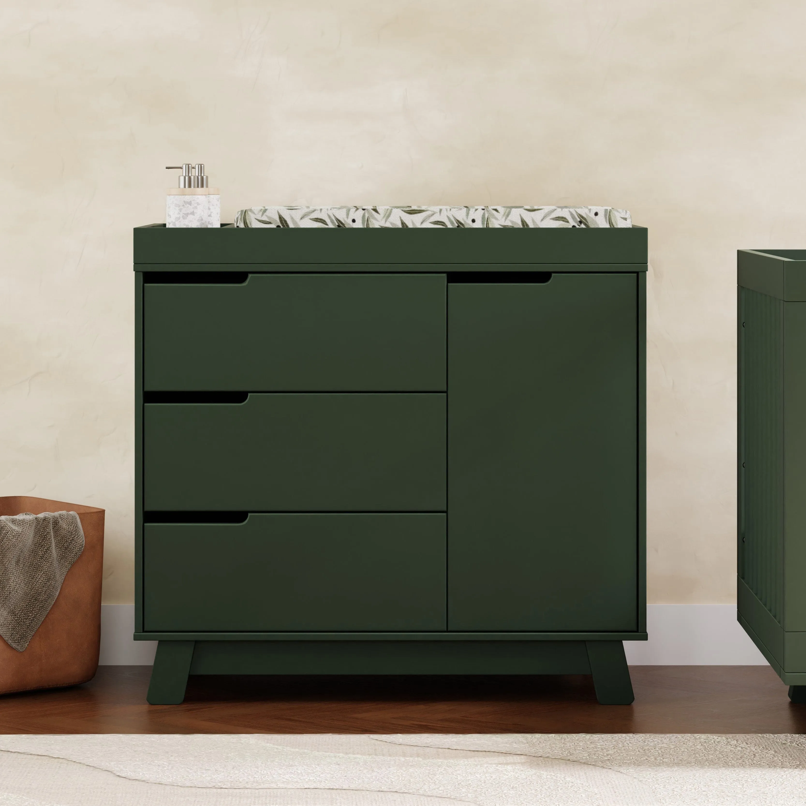 Hudson 3-Drawer Changer Dresser with Removable Changing Tray | Forest Green