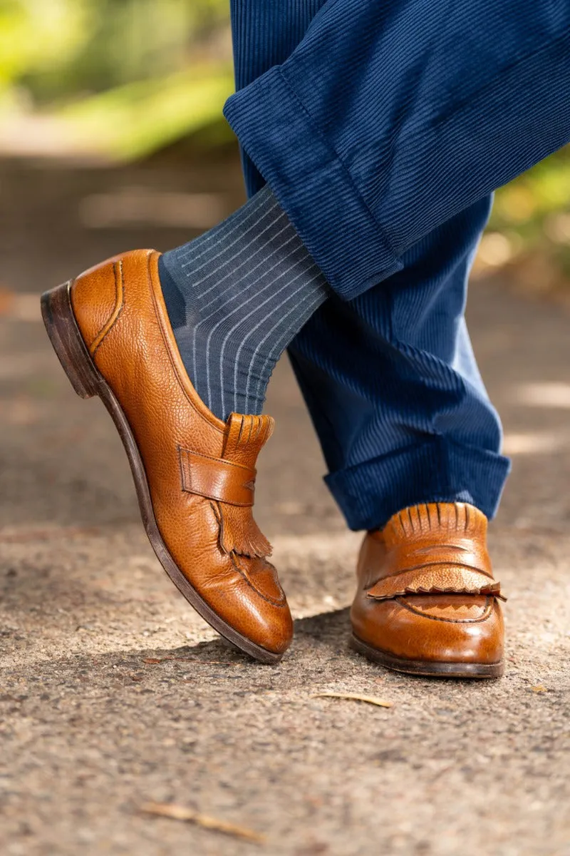 Infantry Blue Stancliffe Corduroy Trousers