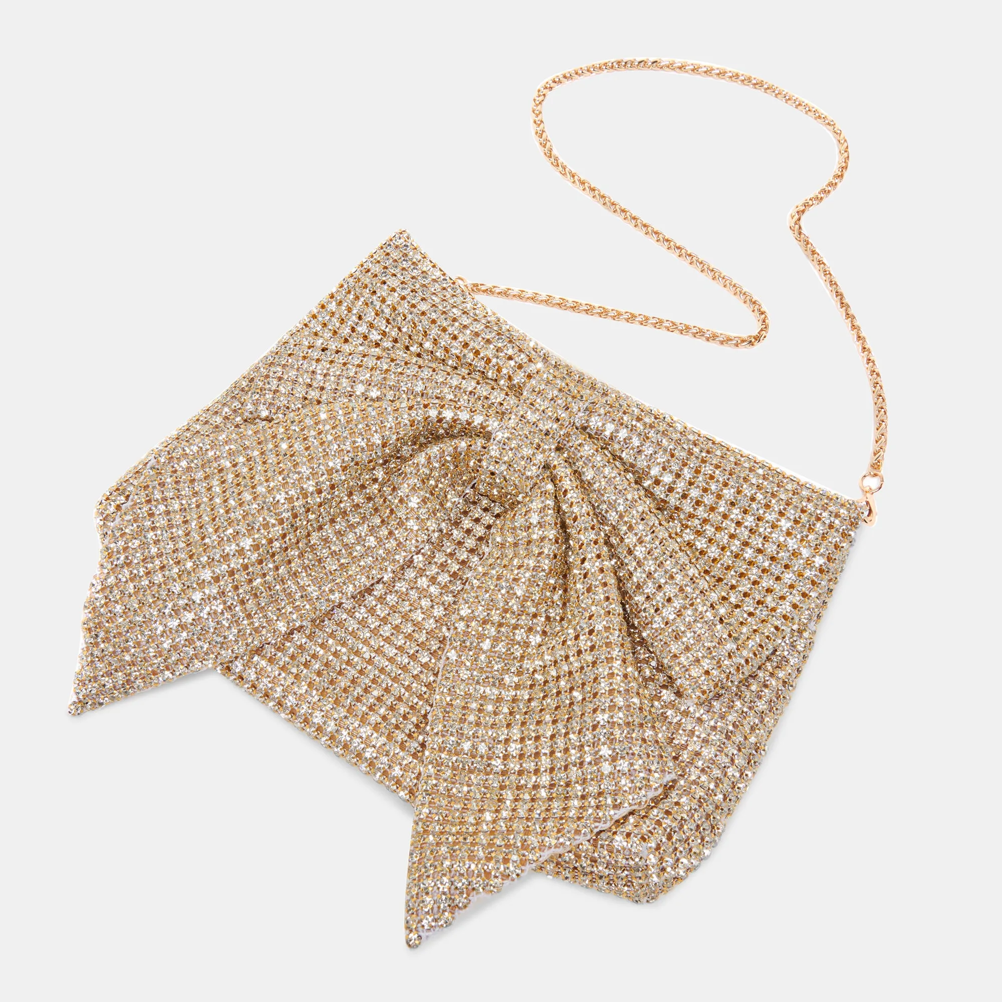 ISABELLA CLUTCH GOLD RHINESTONE MESH