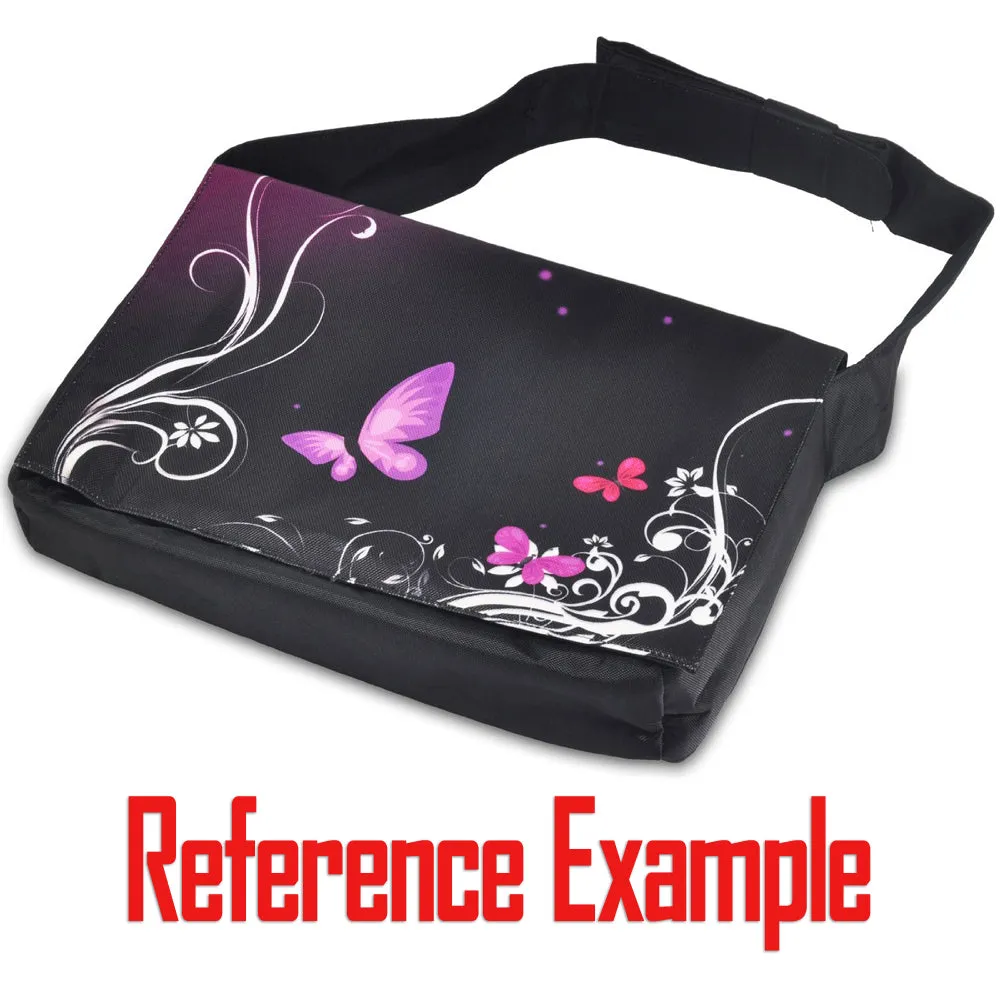 Laptop Padded Compartment Shoulder Messenger Bag Carrying Case & Matching Skin & Mouse Pad – Butterfly Heart Floral