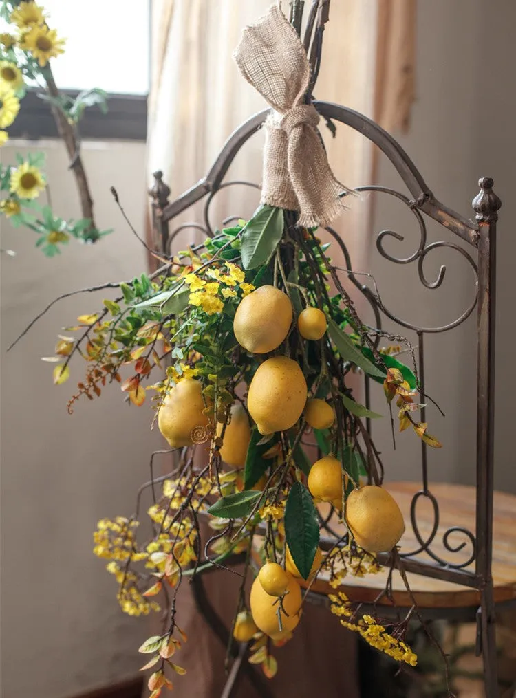 Lemon Branch, Fragrans stems, Fern leaf, Creative Flower Arrangement Ideas for Home Decoration, Unique Artificial Flowers, Simple Artificial Floral for Dining Room Table