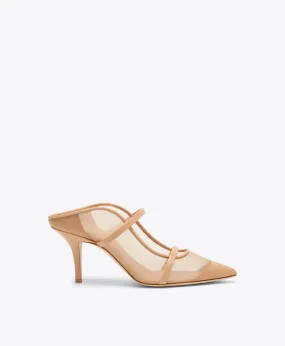 Maureen 70 Beige Mesh Mules