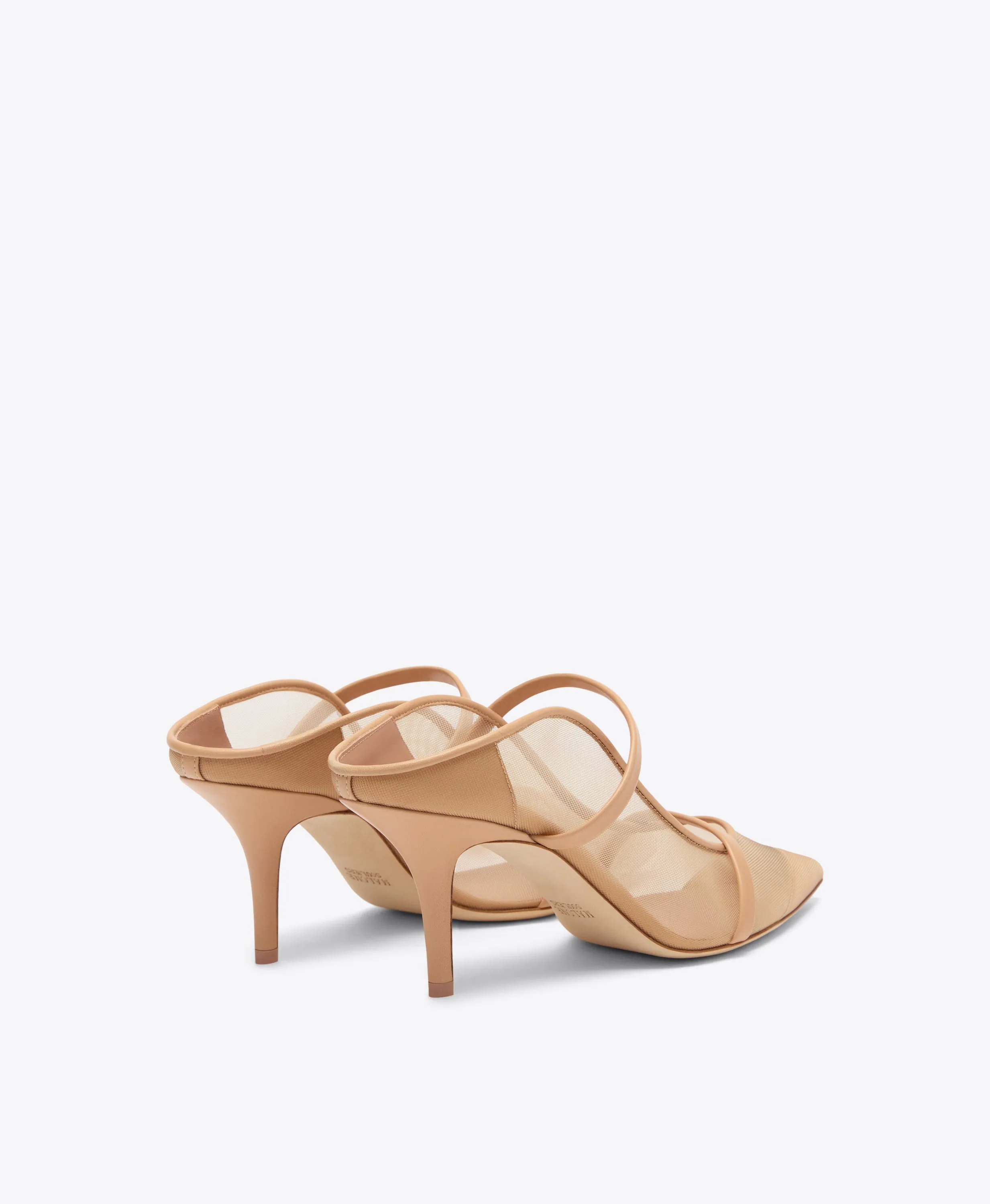 Maureen 70 Beige Mesh Mules