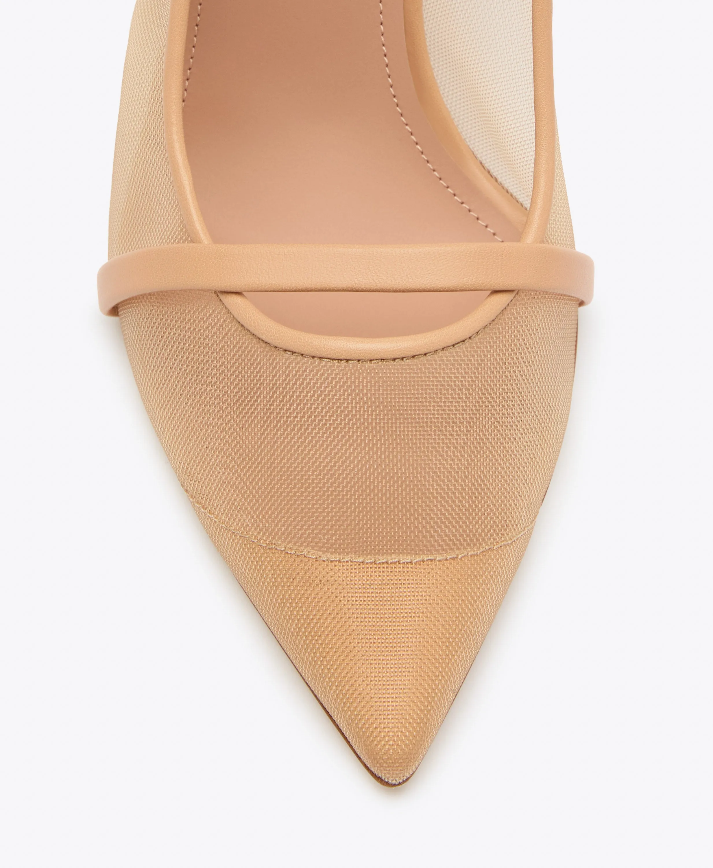 Maureen 70 Beige Mesh Mules