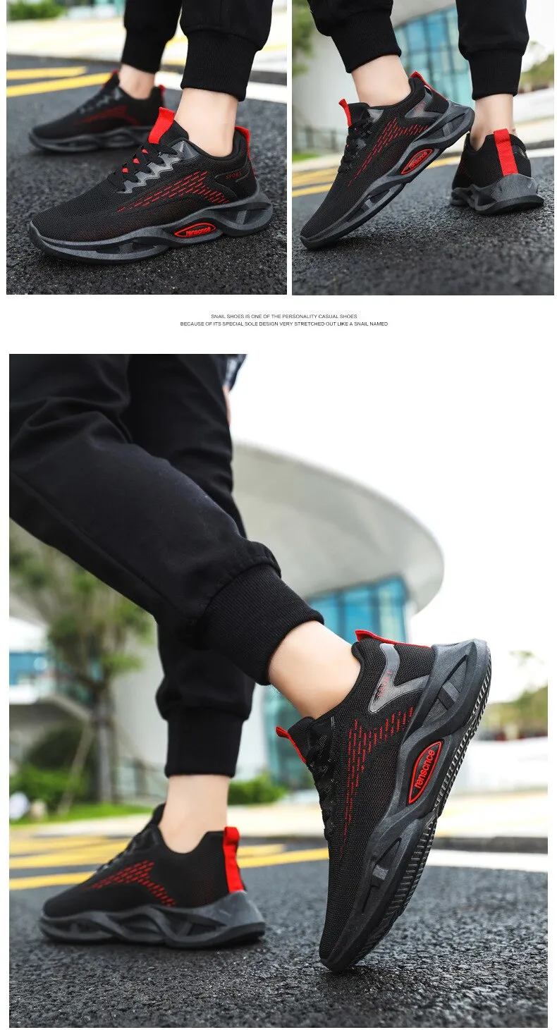 Men's Shoes Sports Casual Flying Woven Mesh Breathable Lace Up Running Cross-border