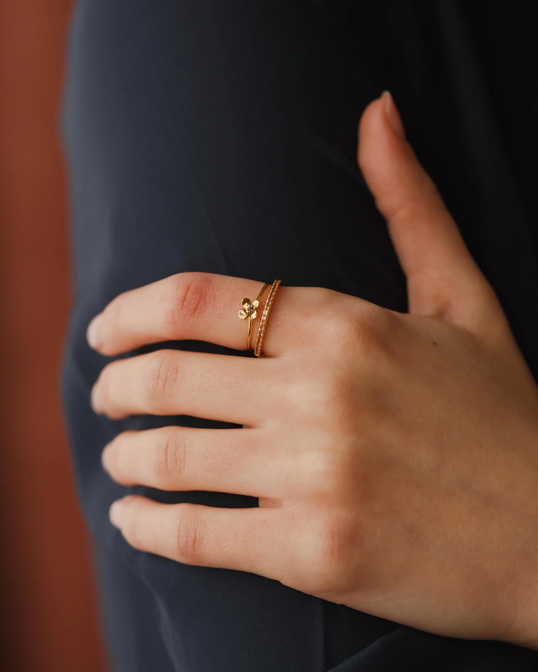 Midnight Blossom Ring