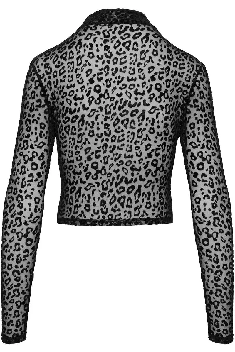 Noir Handmade Leopard Flock Top