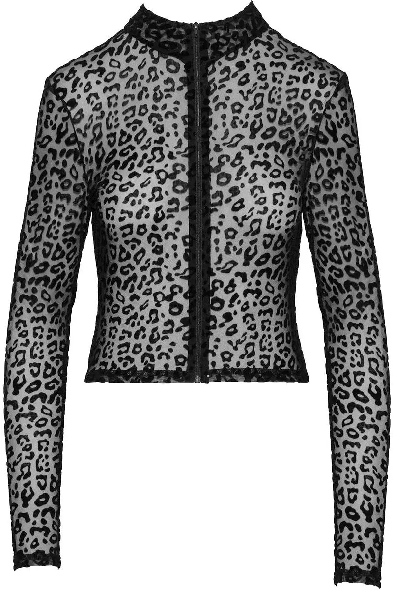 Noir Handmade Leopard Flock Top