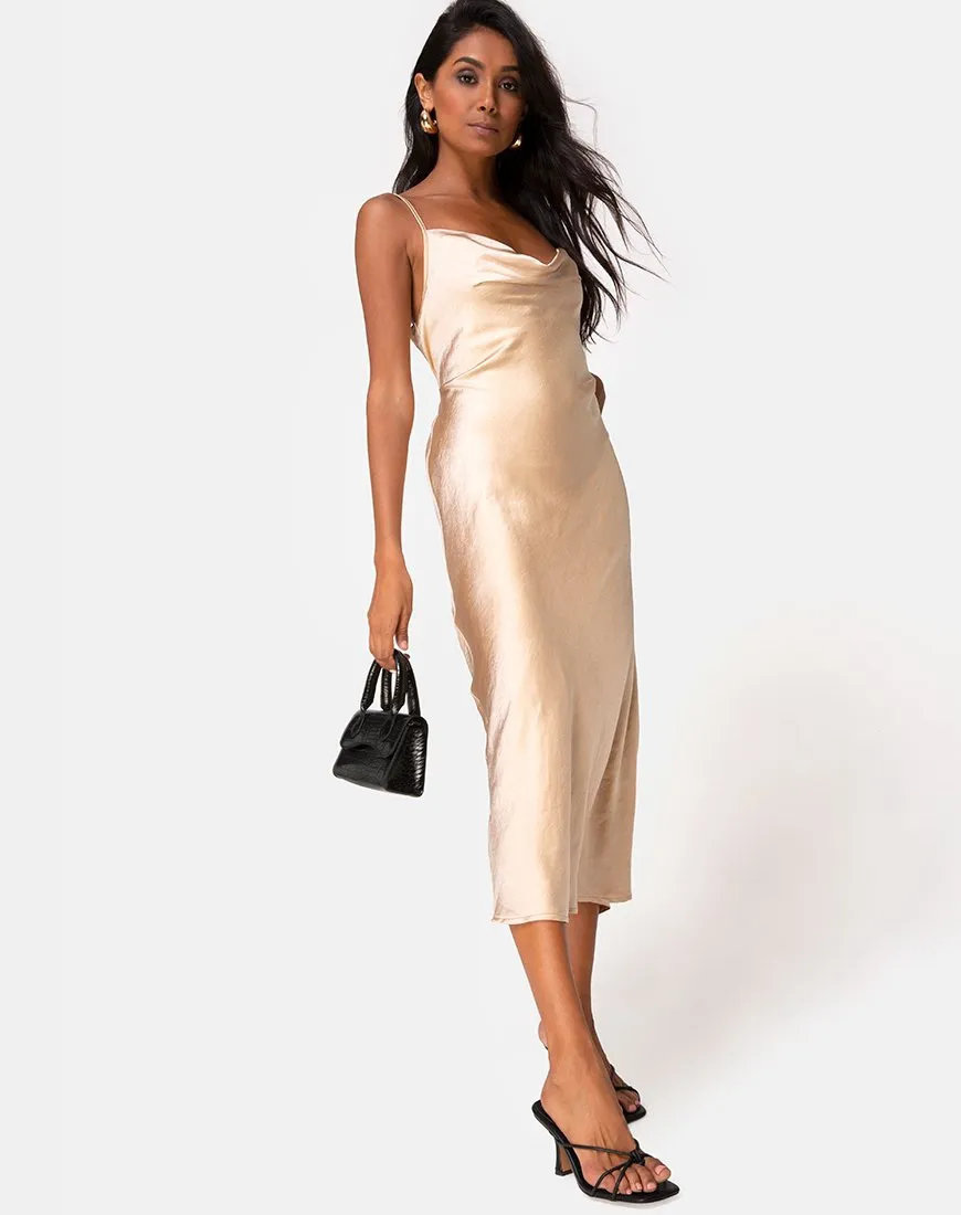 Palasha Dress in Satin Gold