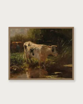 "Cow beside a Ditch” Art Print