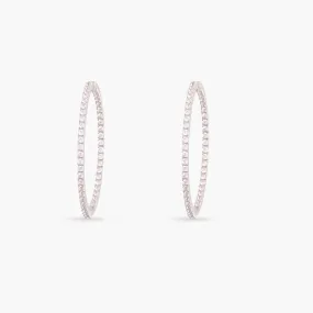 Radiant Row CZ Silver Hoops