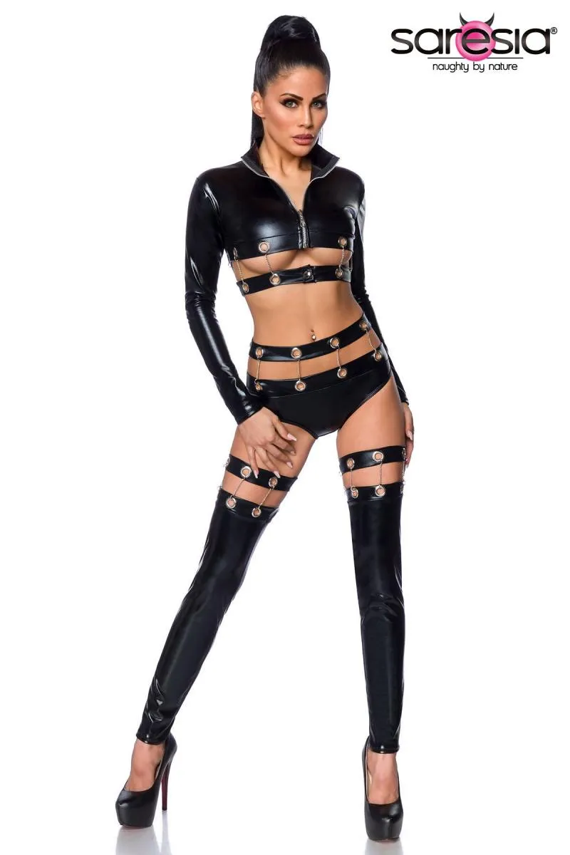 Saresia Dancewear Metal Wetlook Set