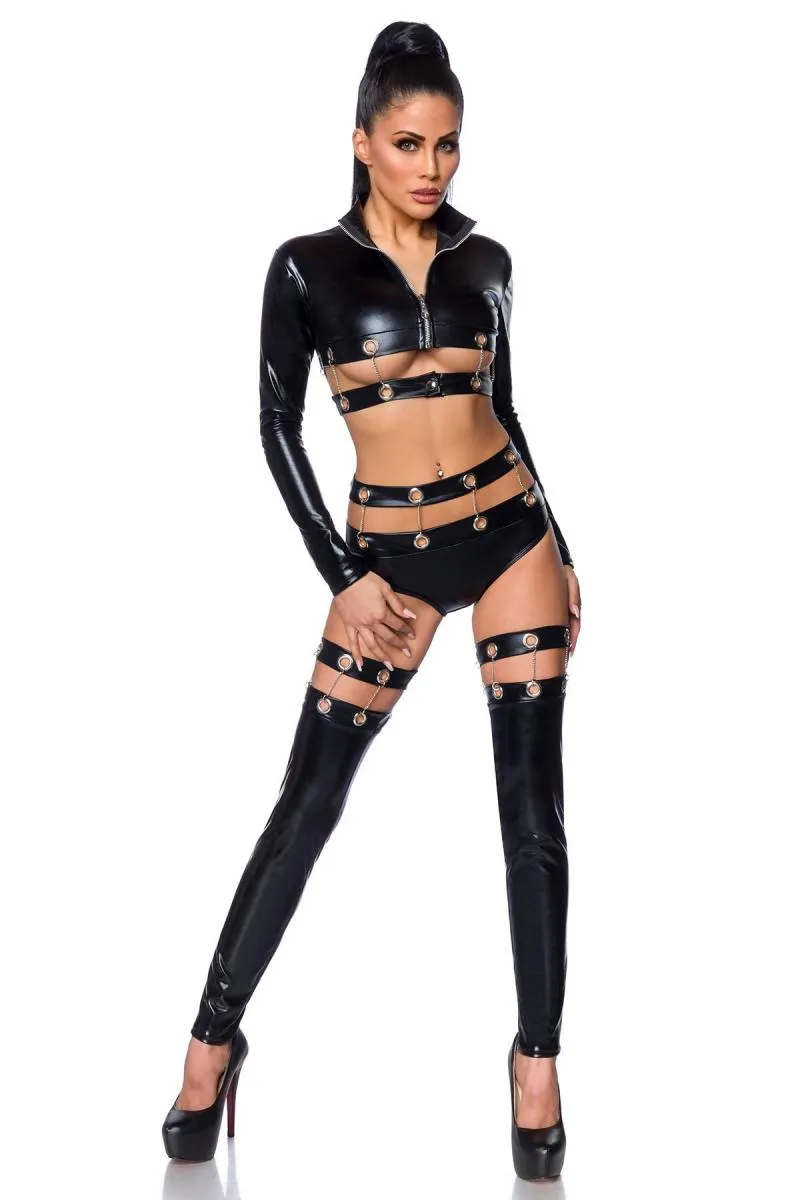 Saresia Dancewear Metal Wetlook Set