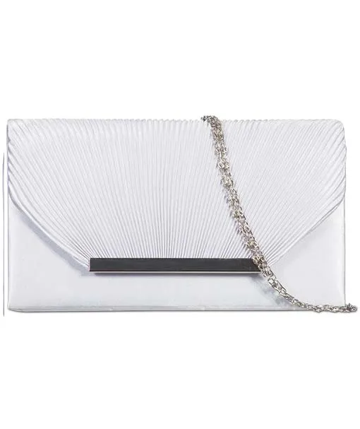 Satin Ruched Envelope Clutch - Darcie