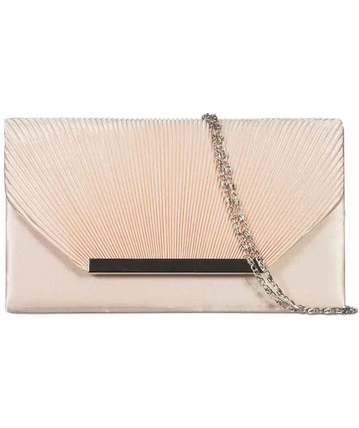 Satin Ruched Envelope Clutch - Darcie