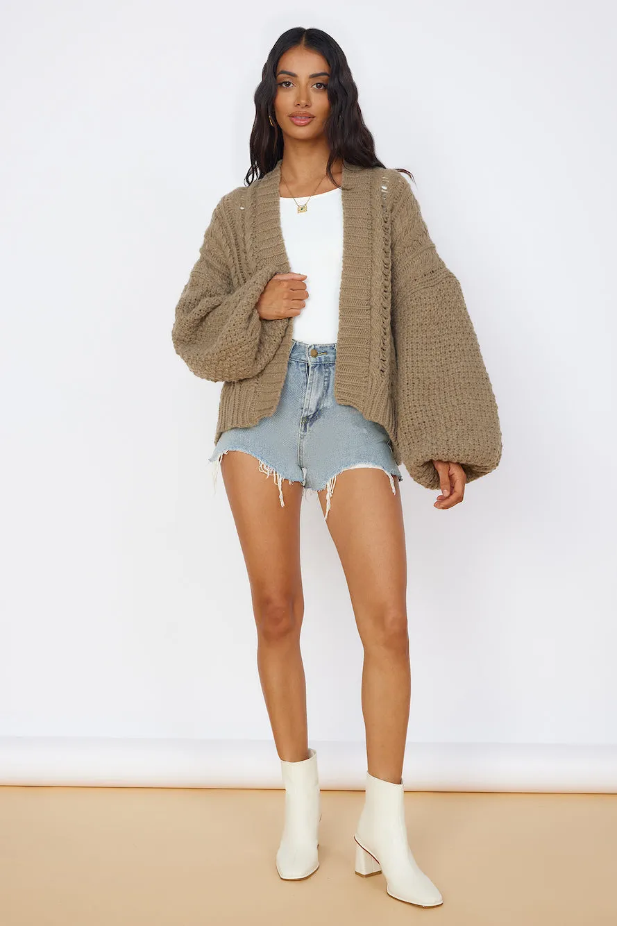 Shining Light Knit Cardigan Brown