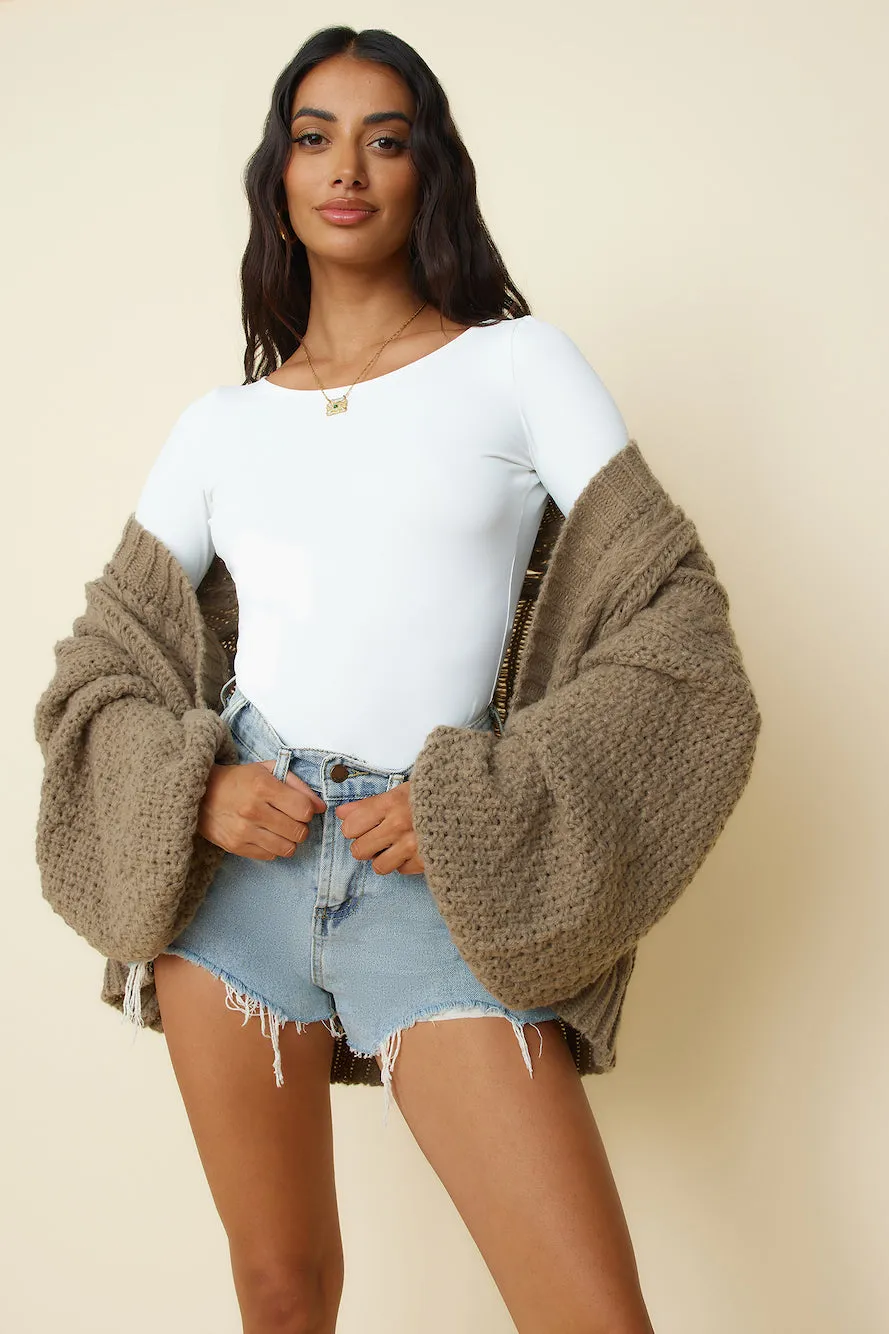 Shining Light Knit Cardigan Brown