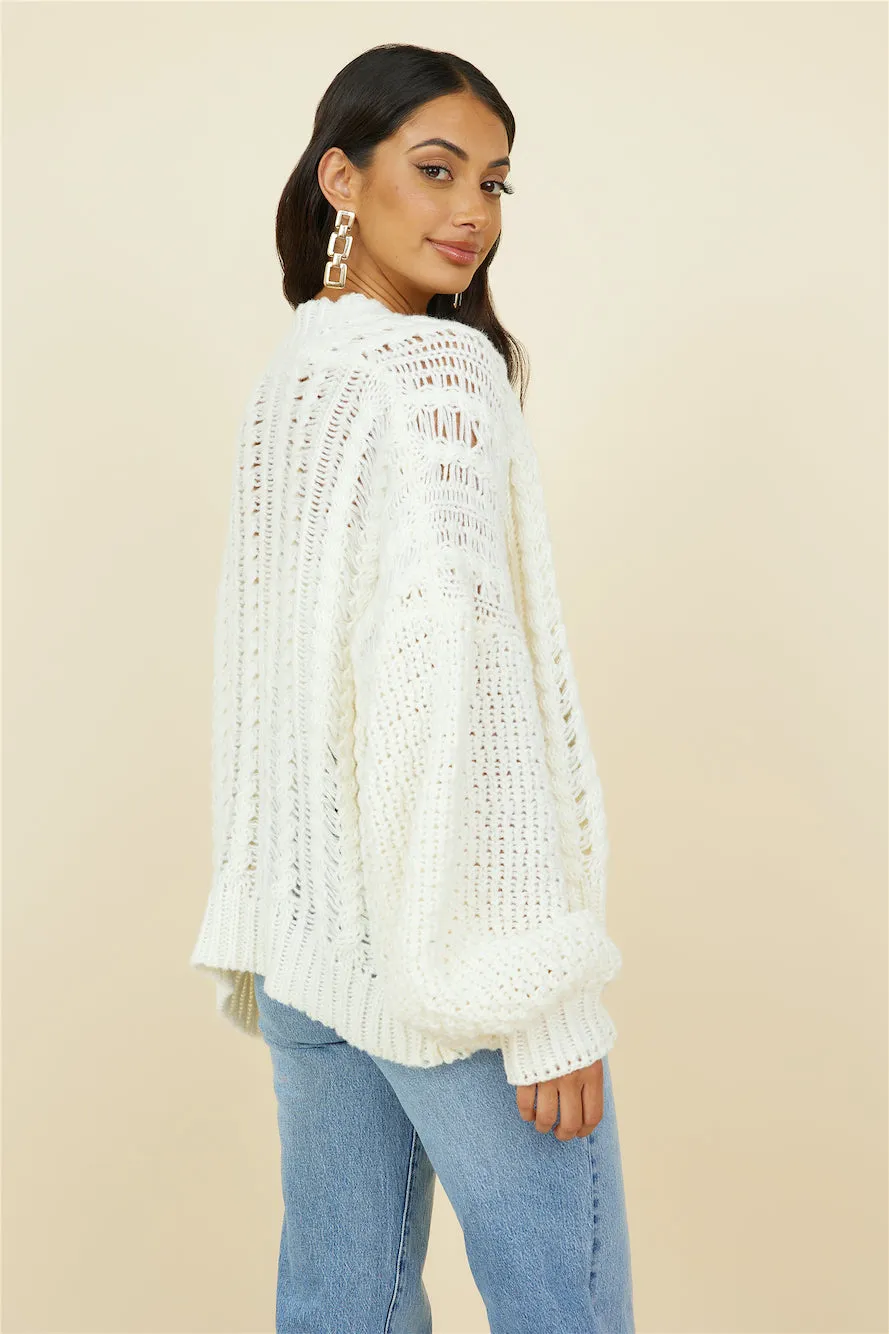 Shining Light Knit Cardigan Cream