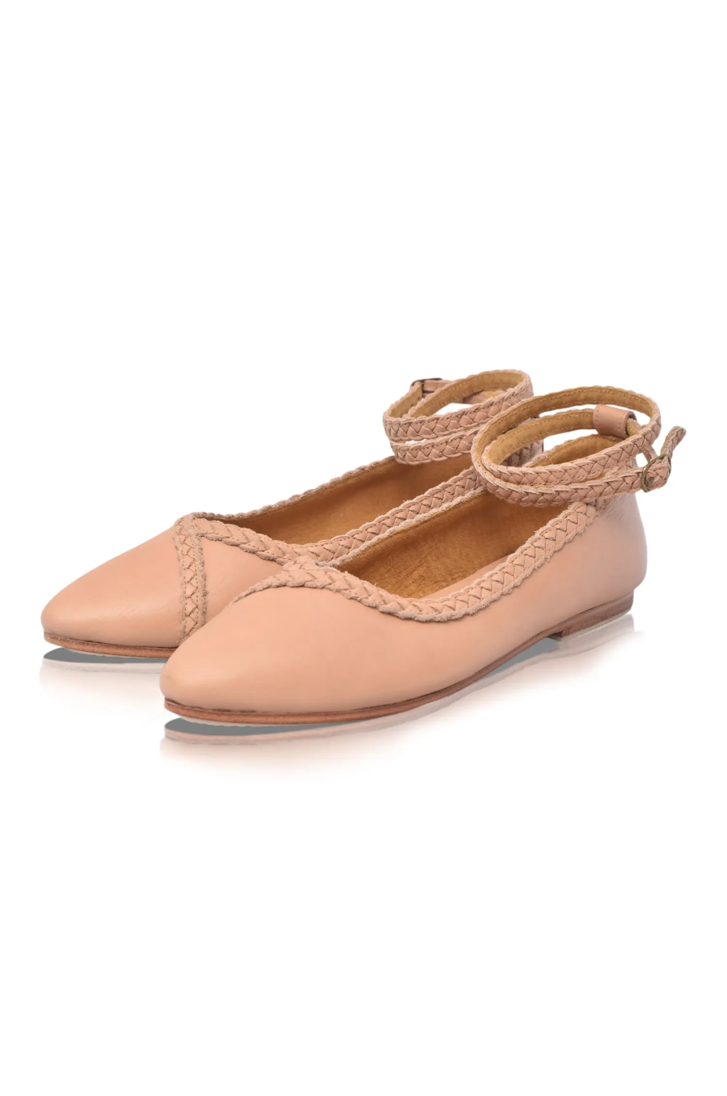 Soiree Pointy Toe Leather Ballet Flats