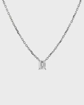 Solitaire Emerald Diamond Necklace