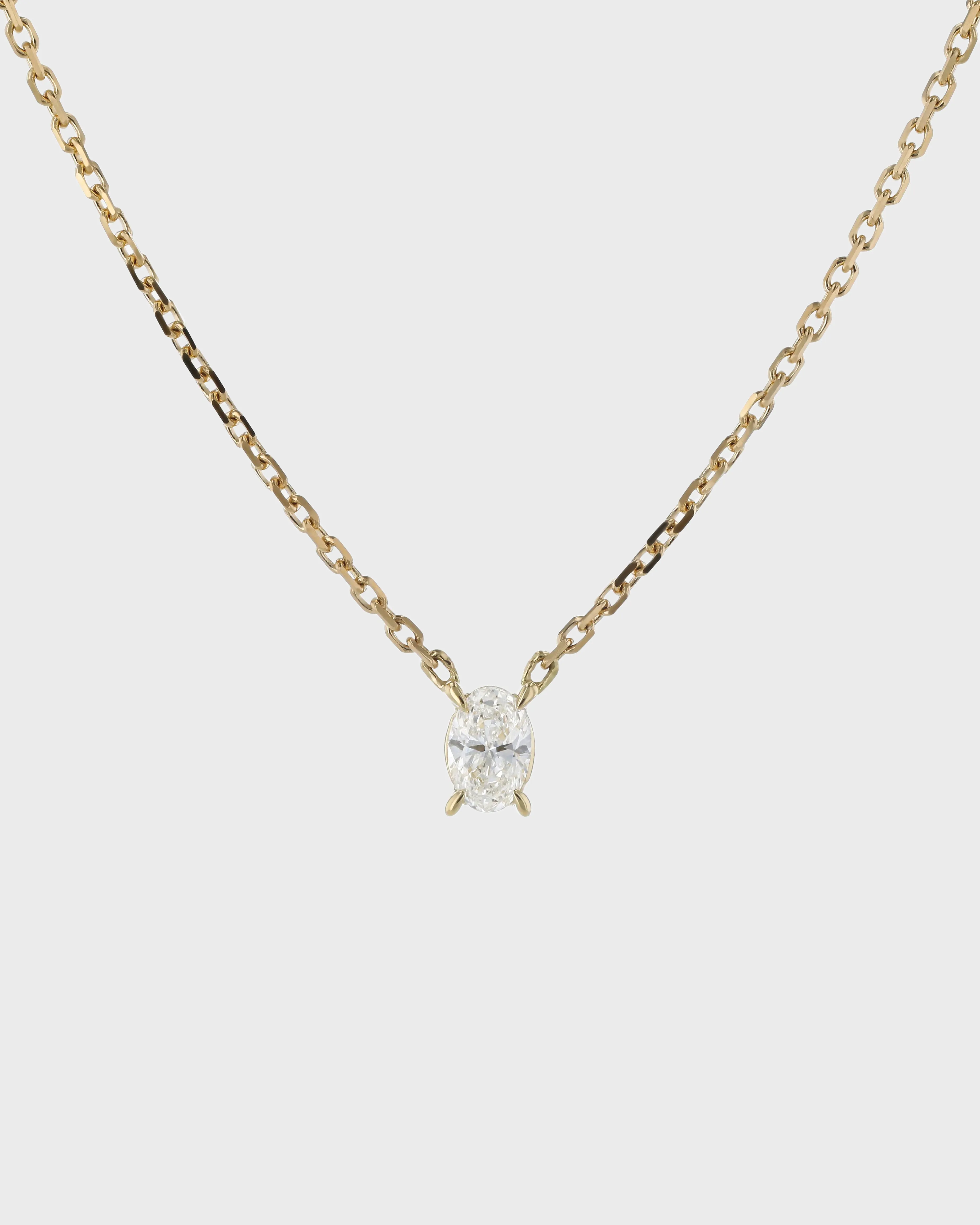 Solitaire Oval Diamond Necklace