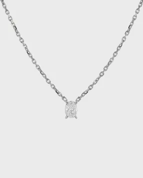 Solitaire Oval Diamond Necklace