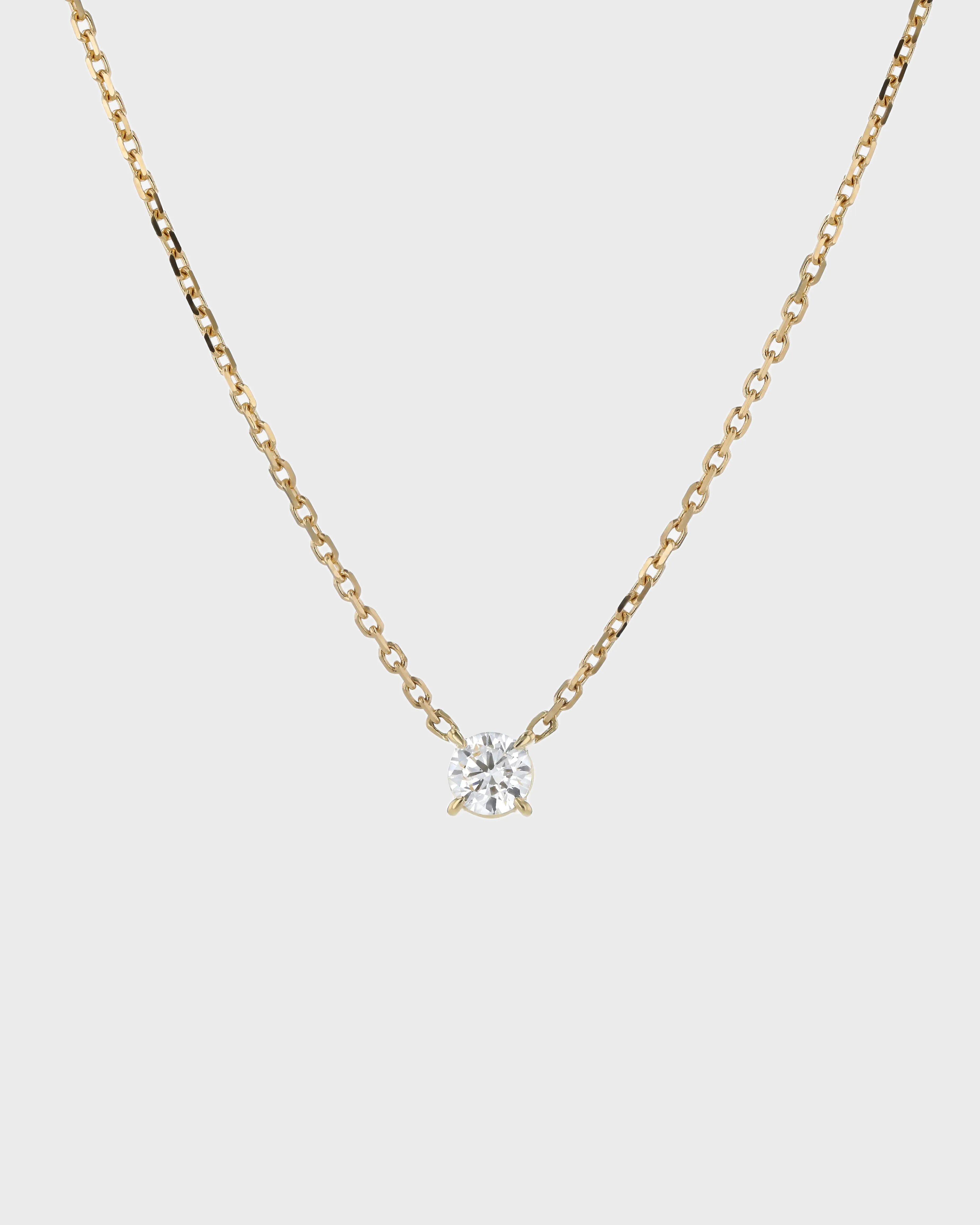 Solitaire Round Diamond Necklace