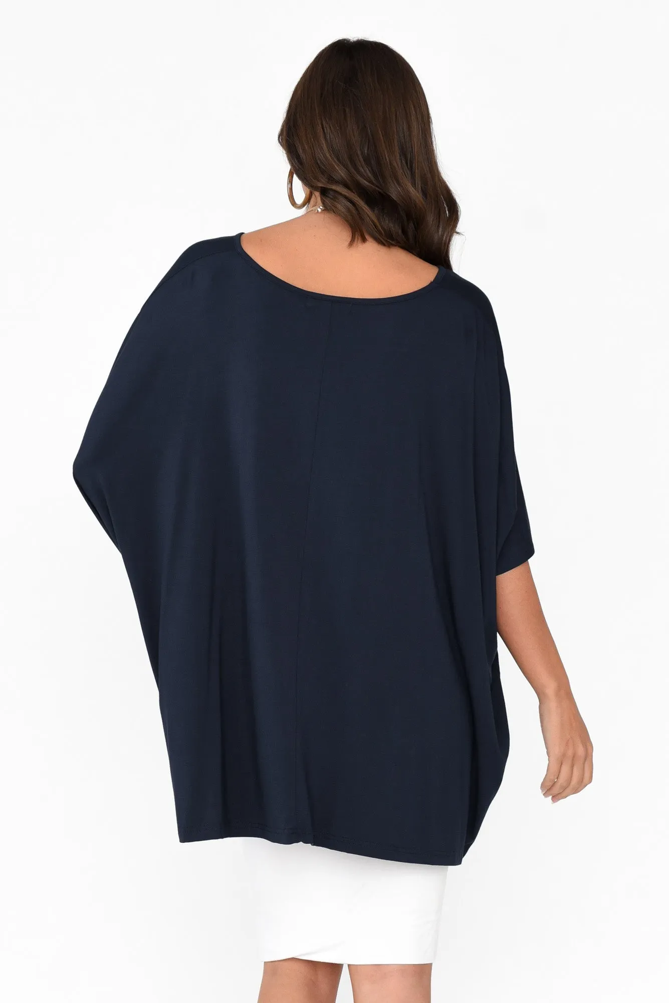 Sorronda Navy Bamboo Batwing Top