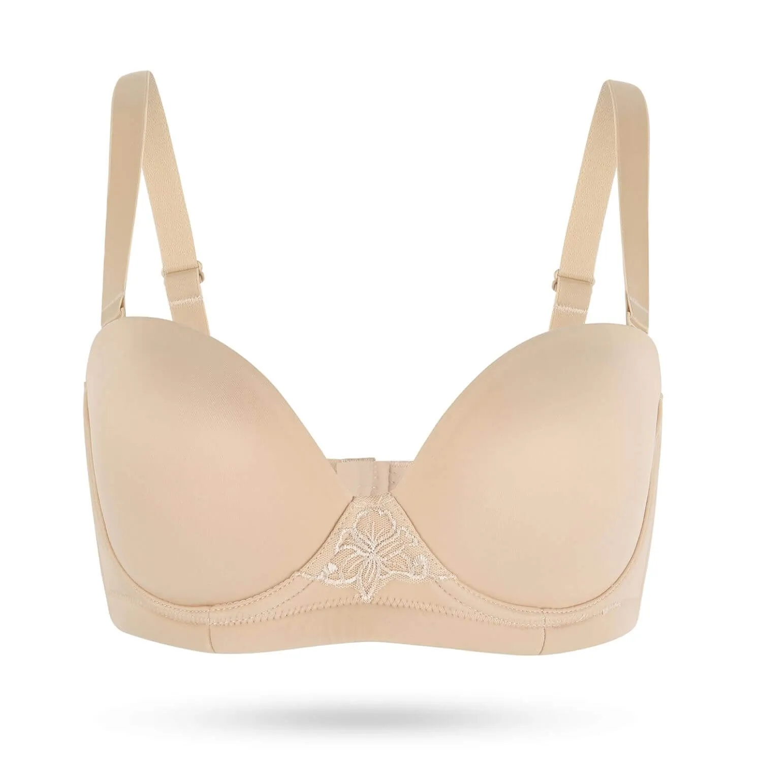 Strapless Convertible Multiway Supportive Underwire Bra With Clear Straps